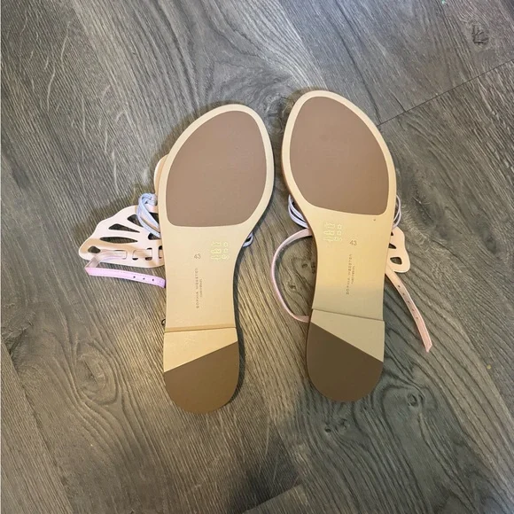NIB Sophia Webster White and Pink Butterfly Sandals Sz 12/43 - Picture 2 of 5